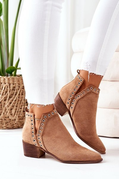 Ażurowe Botki Z Wycięciami Camel Western