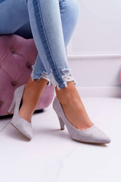 Czółenka Damskie Sergio Leone PB139 Szare Felice