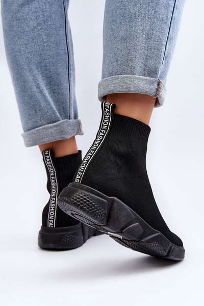 Damskie Buty Sportowe Ze Skarpetą Czarne Zirila