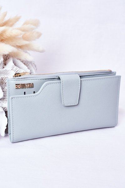 Skórzany Portfel Big Star HH674012 Błękitny