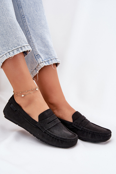 Zamszowe Mokasyny Damskie Big Star RR274948 Czarne