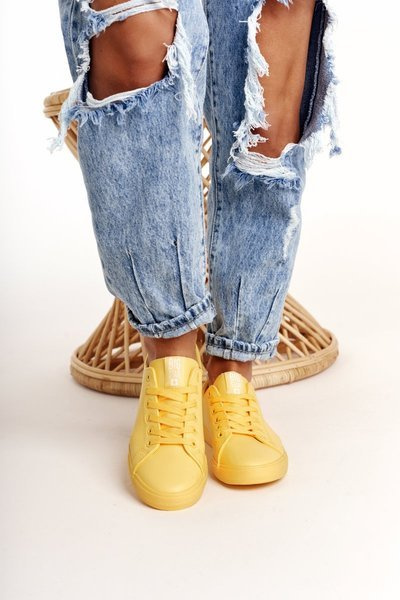 Damskie Skórzane Tenisówki BIG STAR HH274142 Żółte