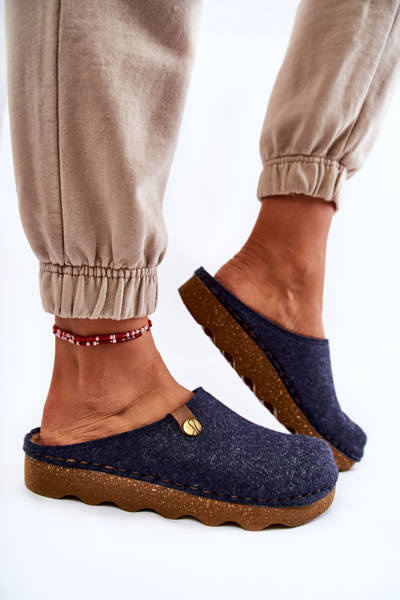 Domowe Papcie Klapki Profilaktyczne Inblu DK-08-041 Granatowe