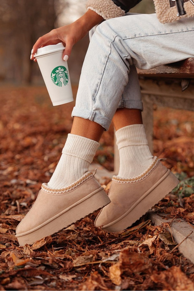 Skarpetki Damskie Wełna Merino Ecru