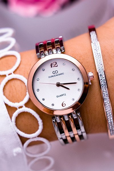 Damski Zegarek Giorgio & Dario Srebrno Miedziany Fargin