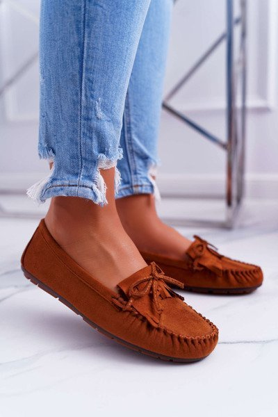 Mokasyny Damskie Zamszowe Camel Espanto