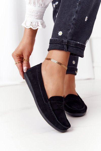 Damskie Zamszowe Mokasyny Big Star HH274662 Czarne