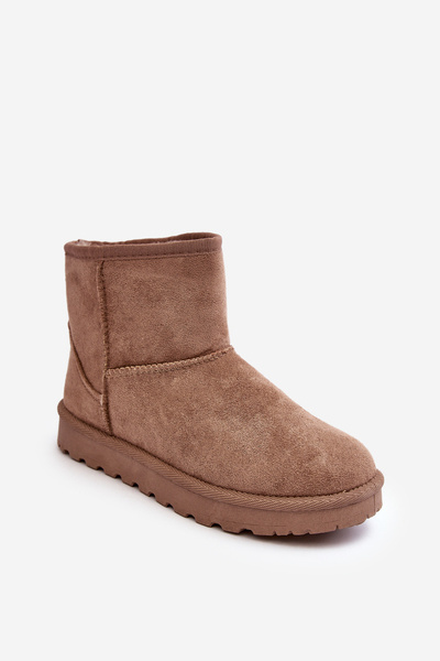 Zamszowe Śniegowce Damskie Ocieplane Beżowe Nanga