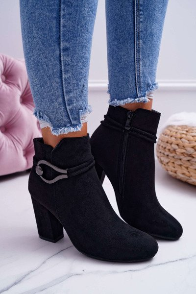 Botki Damskie Na Obcasie Zamszowe Tola S.Barski