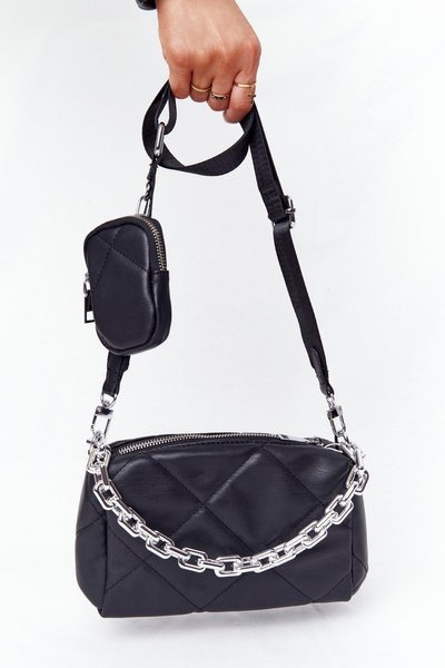 Mała Torebka Na Ramię Z Saszetką Barcelona Czarna