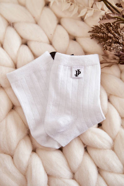 Młodzieżowe Klasyczne Skarpety Prążek Białe