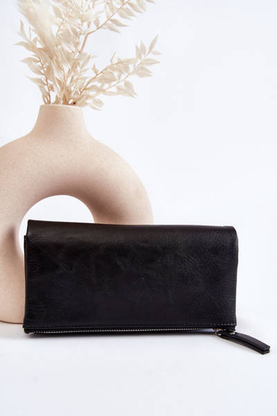 Damski Duży Portfel Na Magnes Czarny Connes