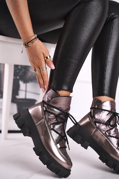 Botki Damskie Wsuwane Rochelle Srebrne