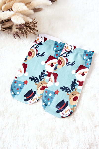 Skarpetki Stopki Świąteczny Wzór Zielone